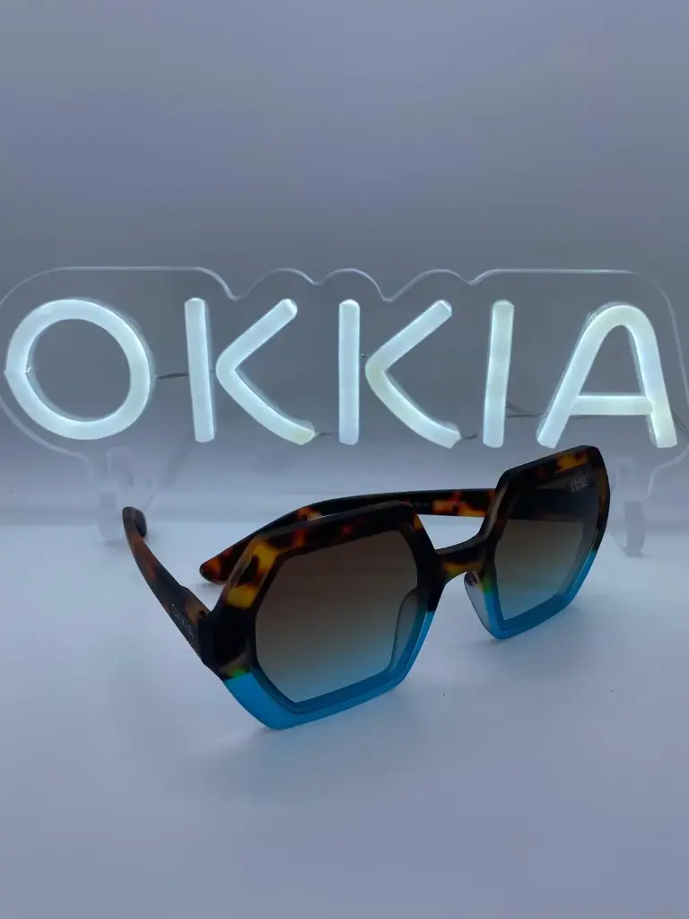 Lunettes Big hexagon shape OKKIA-015 (Bleu)