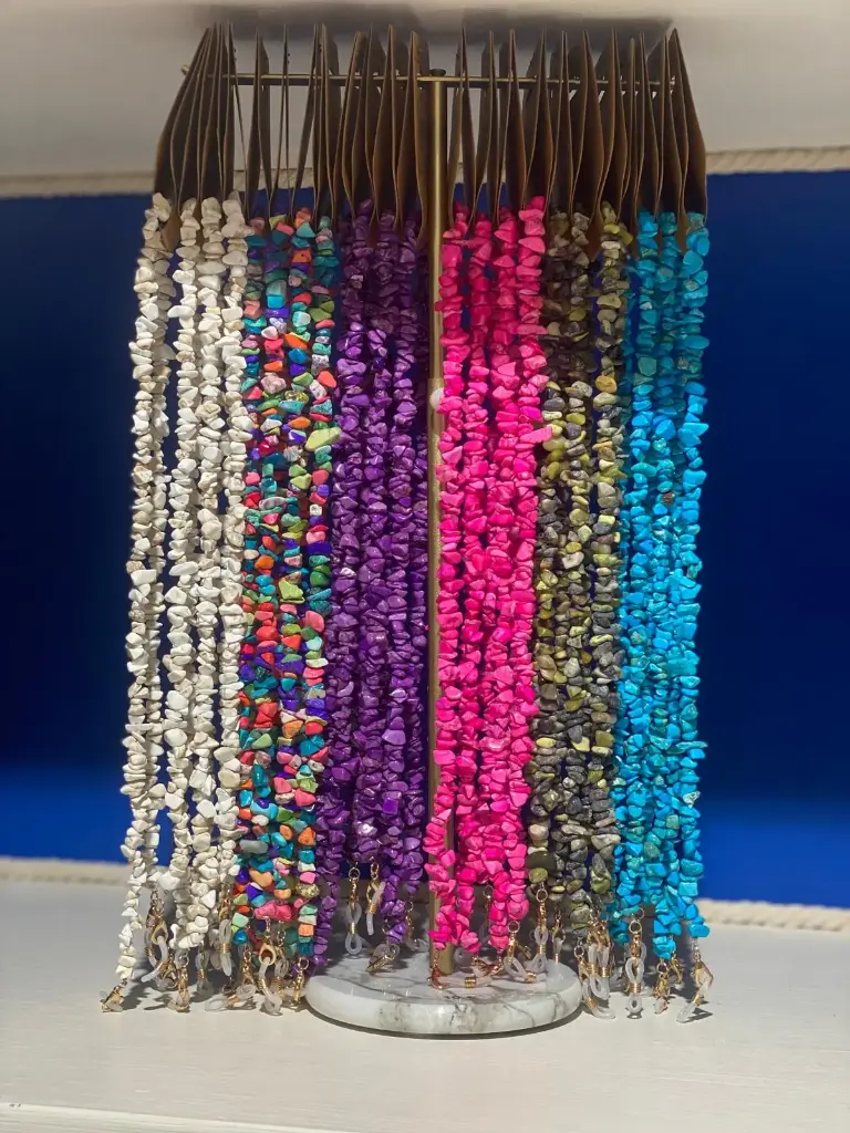 Chaines lunettes en pierres- divers coloris- OKKIA