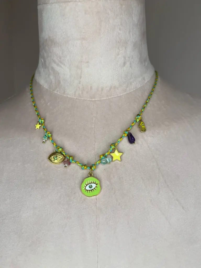 Collier Gold/ lime- diamètre 42