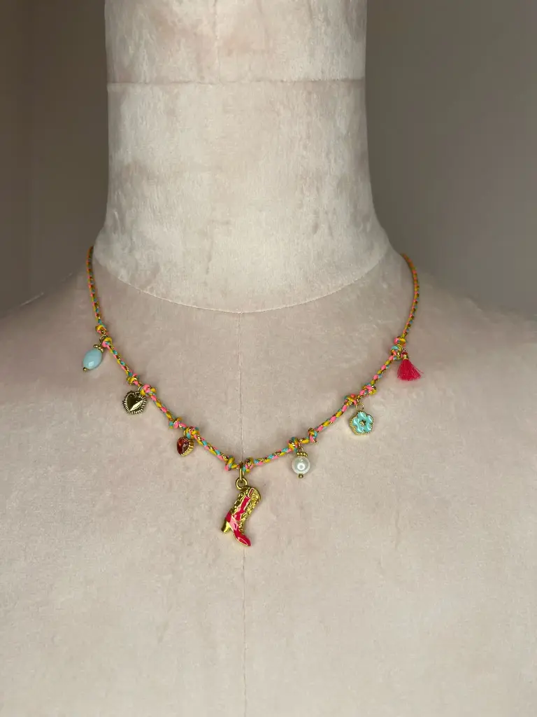 Collier "Far West" Gold/ Pink- diamètre 42