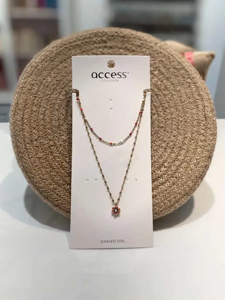 Collier double Flower-40 cm