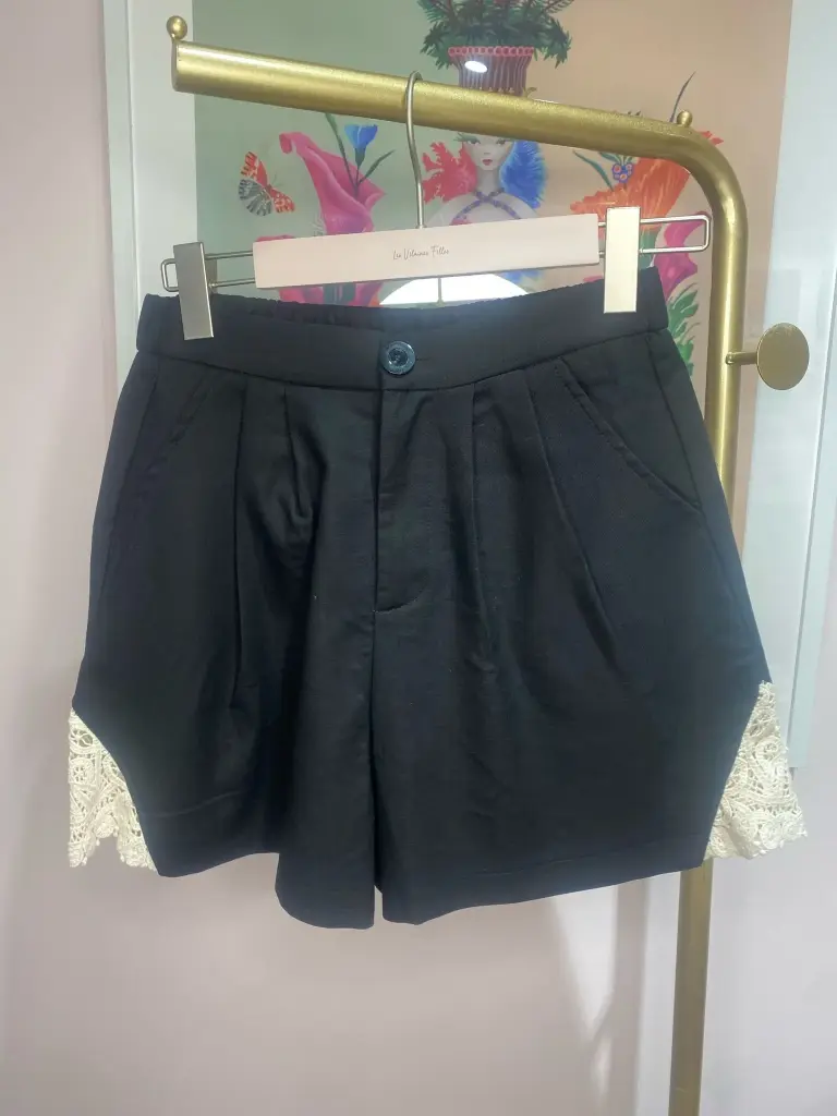 Short cotton et dentelle