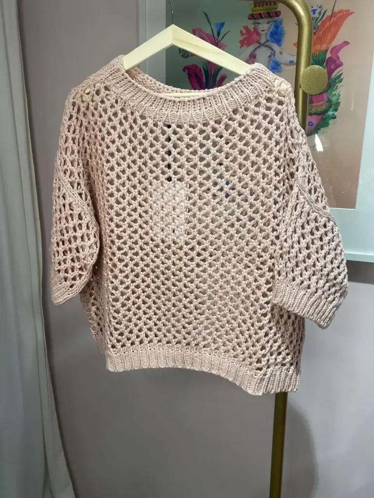 Pull ajouré TU (Rose pâle)