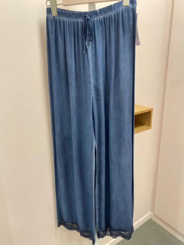 Pantalon fluide, dentelle bas- TU