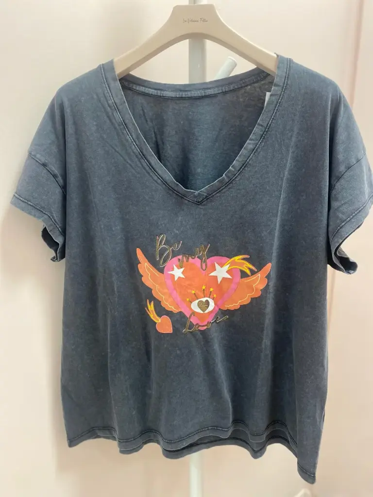 Tshirt  Be my Love Col V- TU- oversize