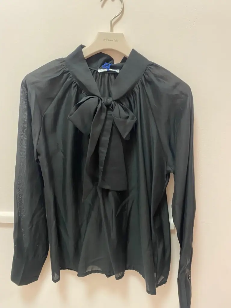 Chemisier Transparent petit jabot (Noir, S/M)