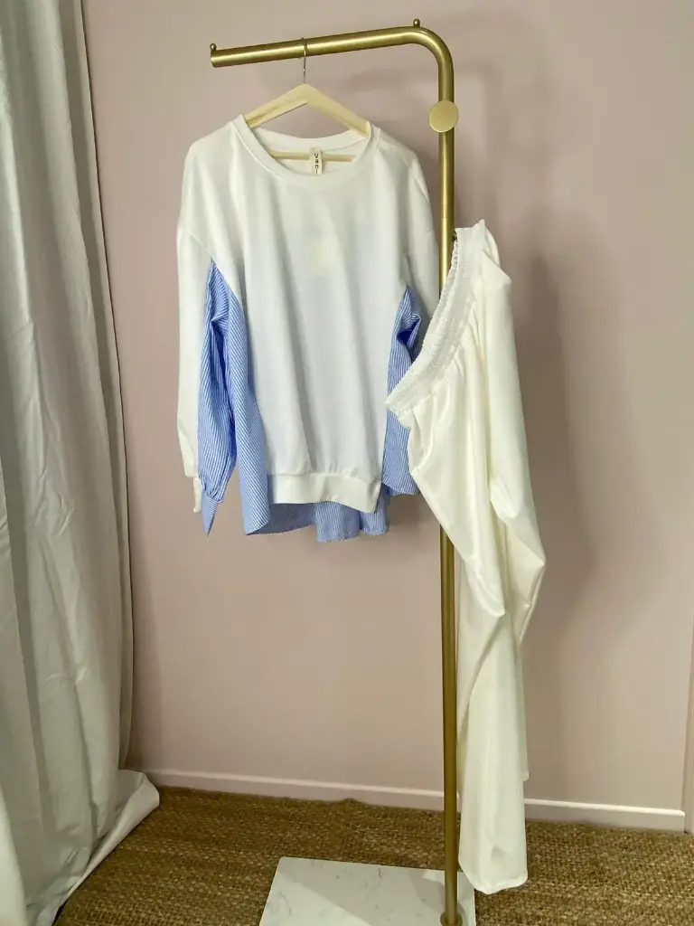 Ensemble pantalon Loose-fit, manches et dos"Chemisier"