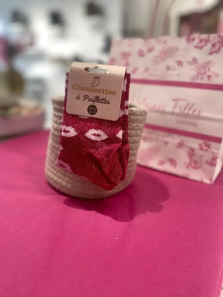 Chaussettes a paillettes- Bisous