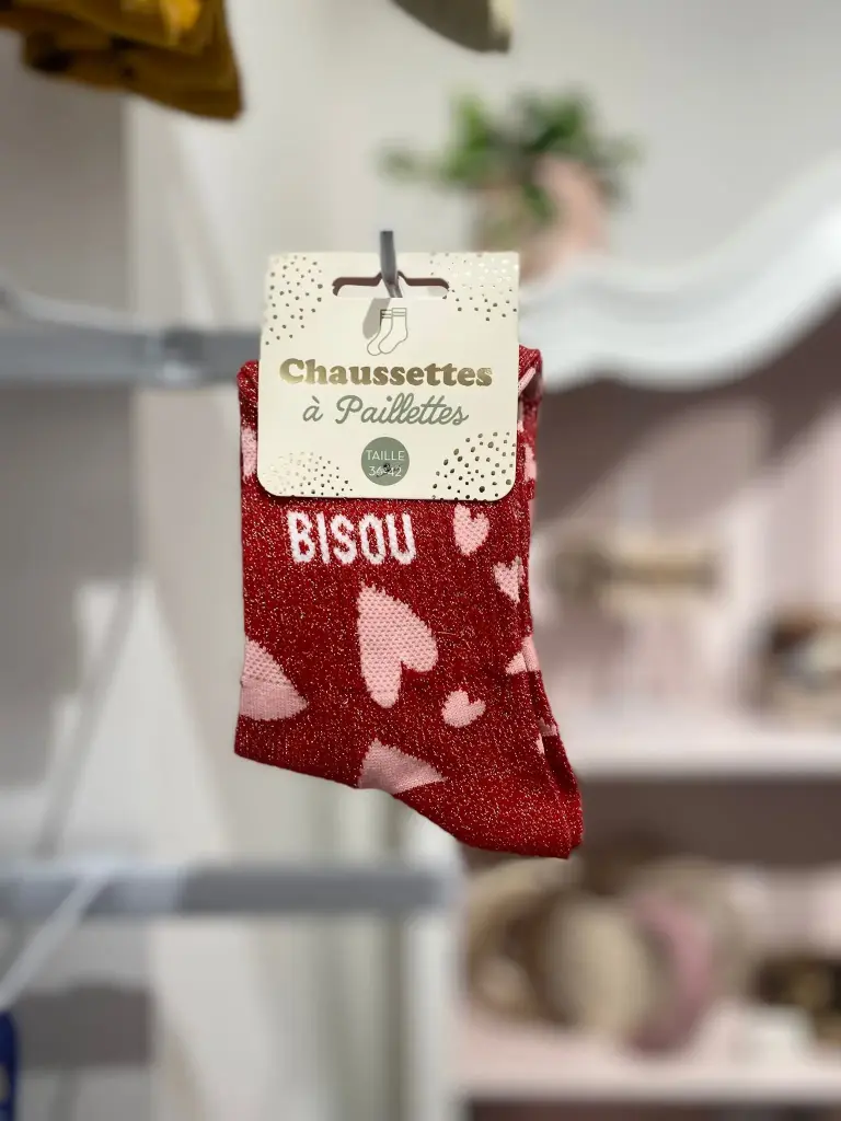 Chaussettes a paillettes- Bisous
