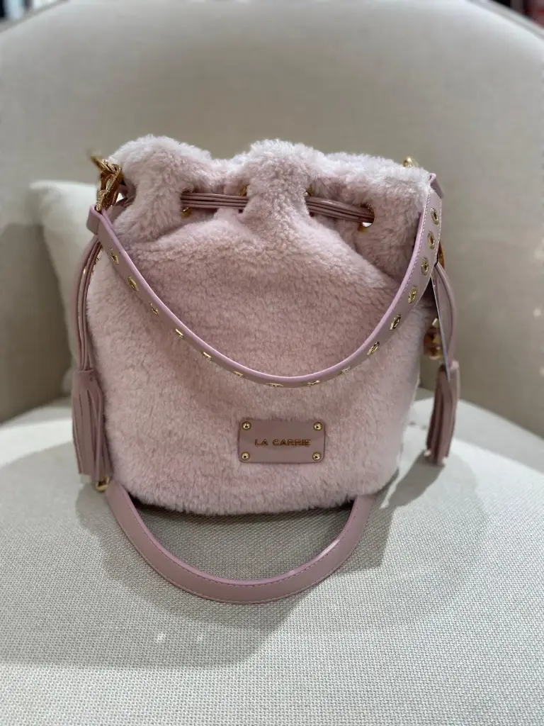 Teddy Bucket Fur la Carrie (Rose pâle)