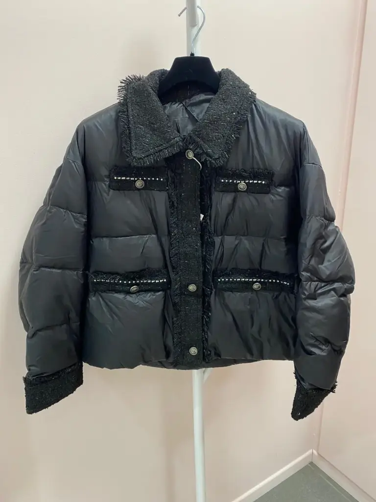 Veste droite detail tweed-TU