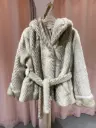 Manteau mi-long capuche Eco FUR-TU