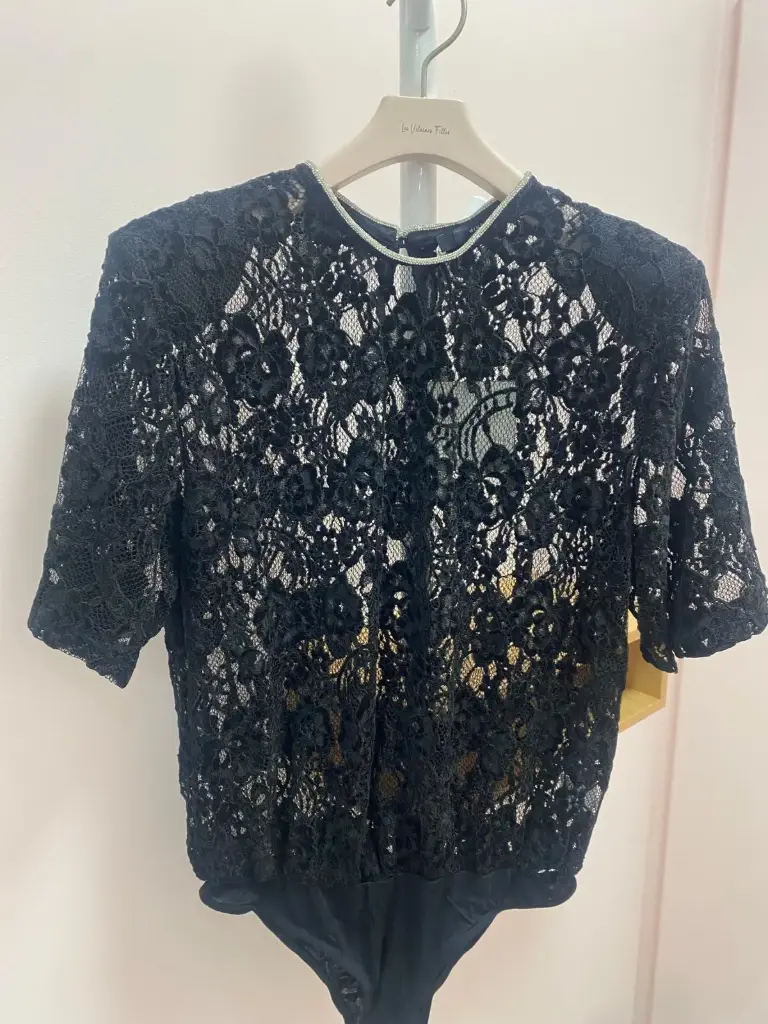 Body dentelle  et col strass- TU (Noir)