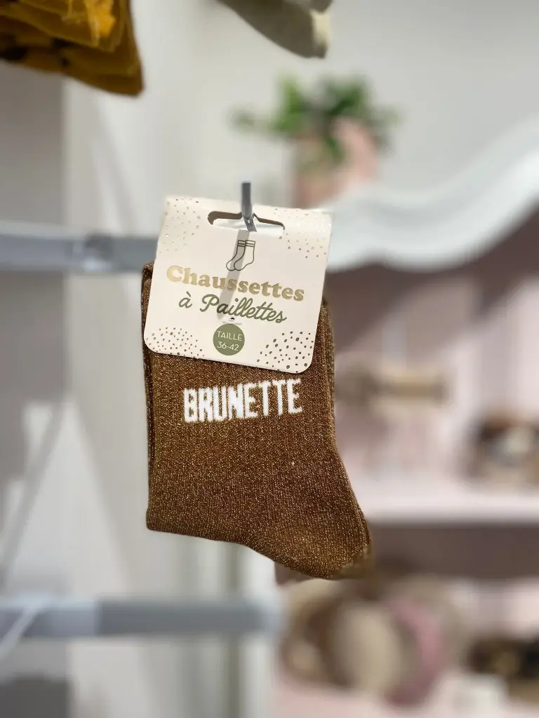 Chaussettes a paillettes- Brunette