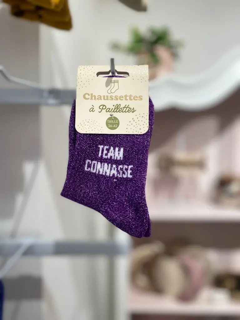 Chaussettes a paillettes- Team Connasse