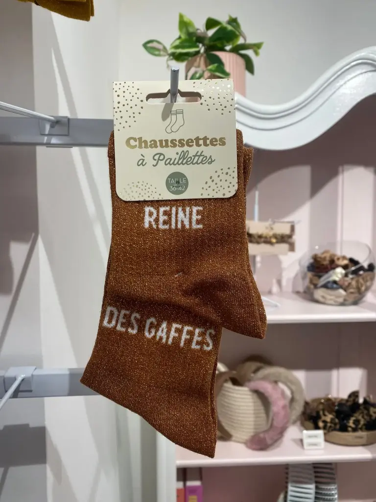 Chaussettes a paillettes- Reine des Gaffes