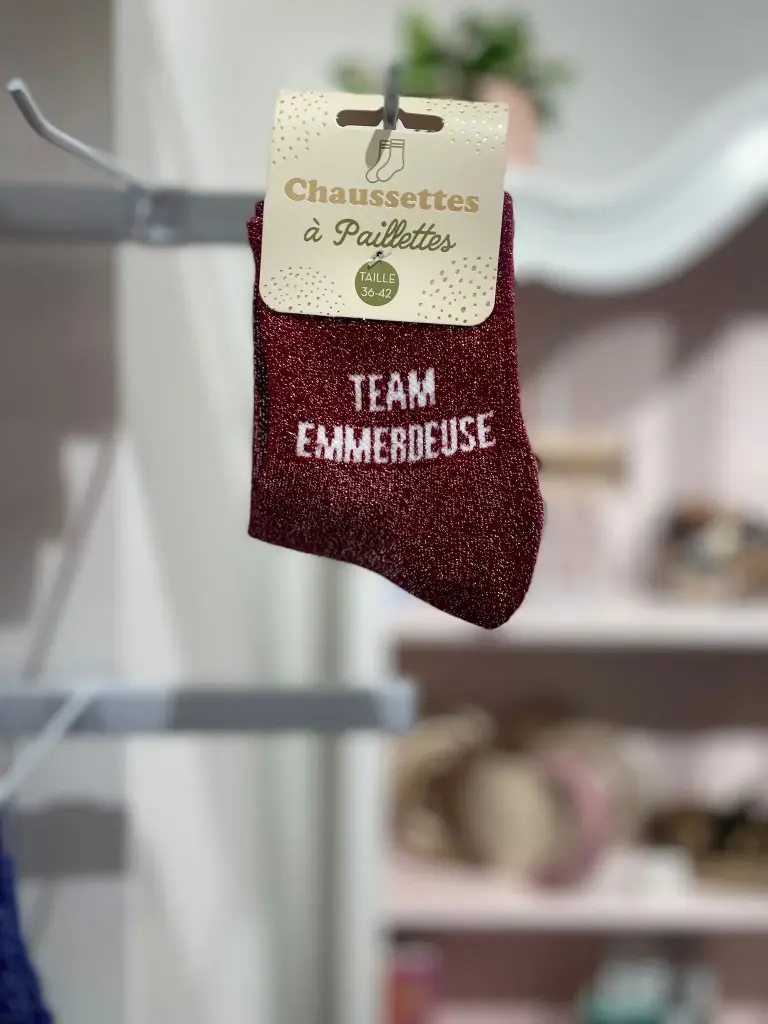 Chaussettes a paillettes- Team emmerdeuse