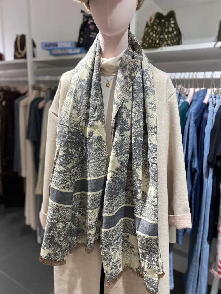 Echarpe décor 70 visc/20 laine/10 cashm