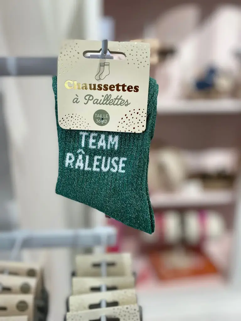 Chaussettes a paillettes-Team Raleuse