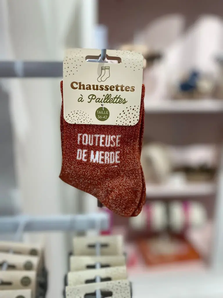 Chaussettes a paillettes- Fouteuse de merde