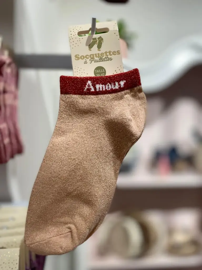 Socquettes paillettes- Amour