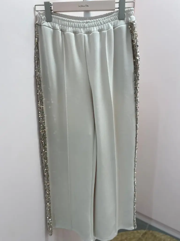 Pantalon cosy beige/ strass coté- TU