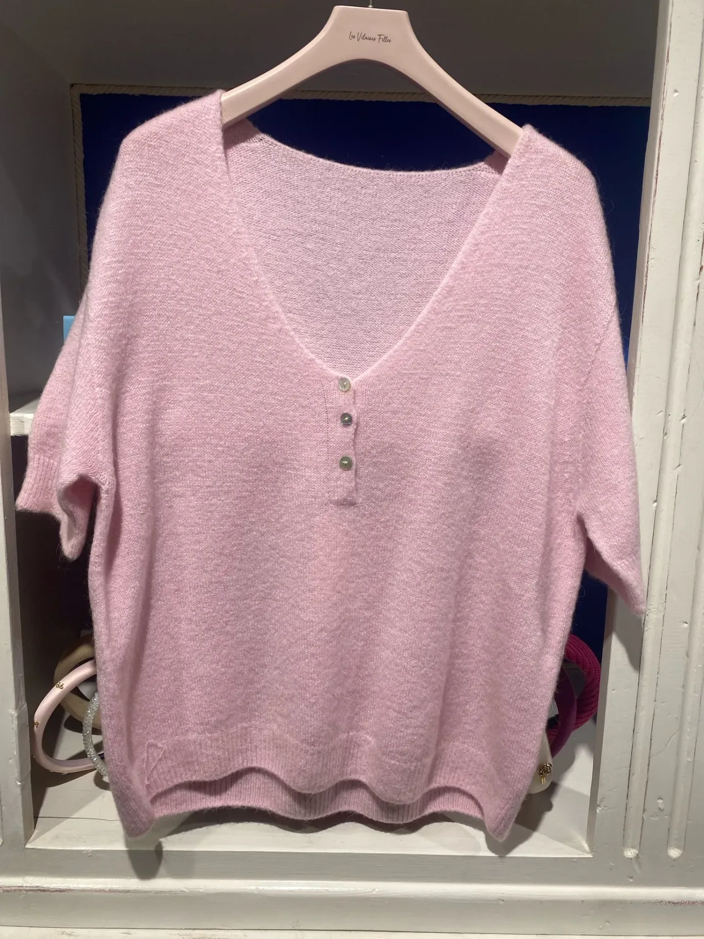 Gilet MC boutons- TU (Rose pâle)