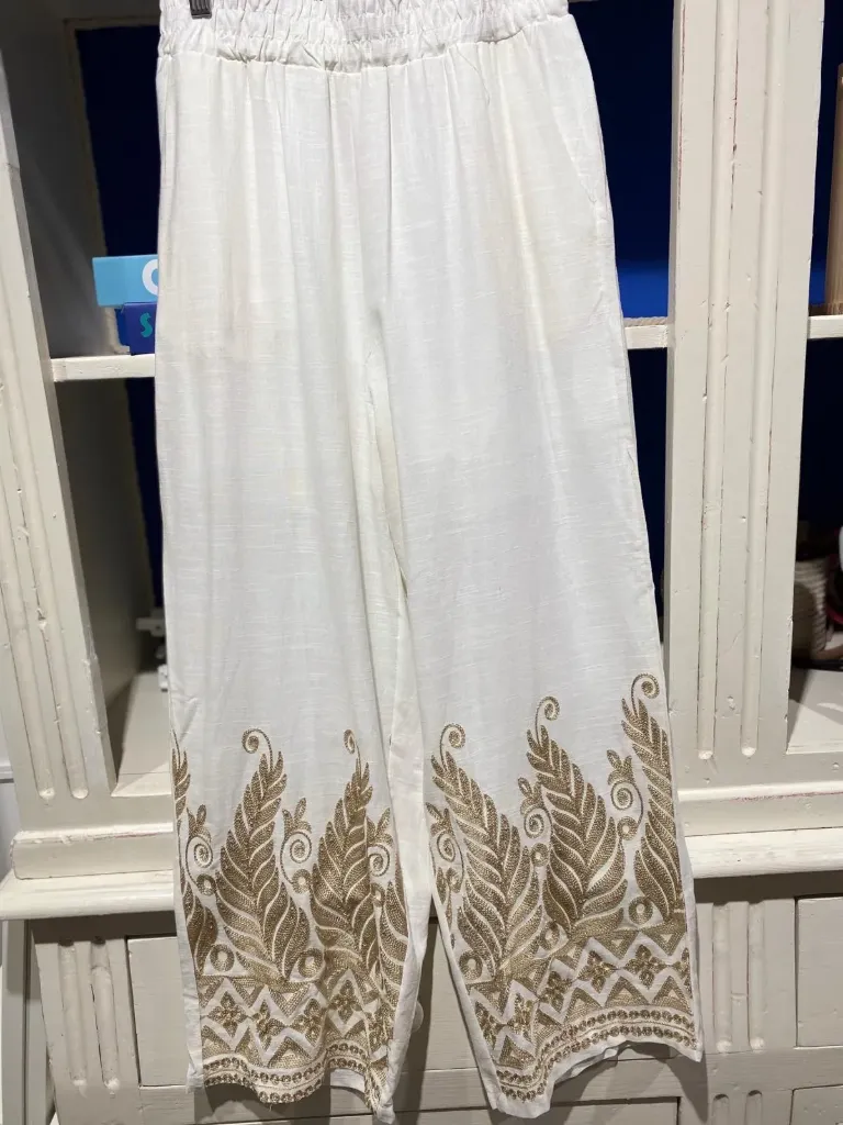 Pantalon écru/or- TU