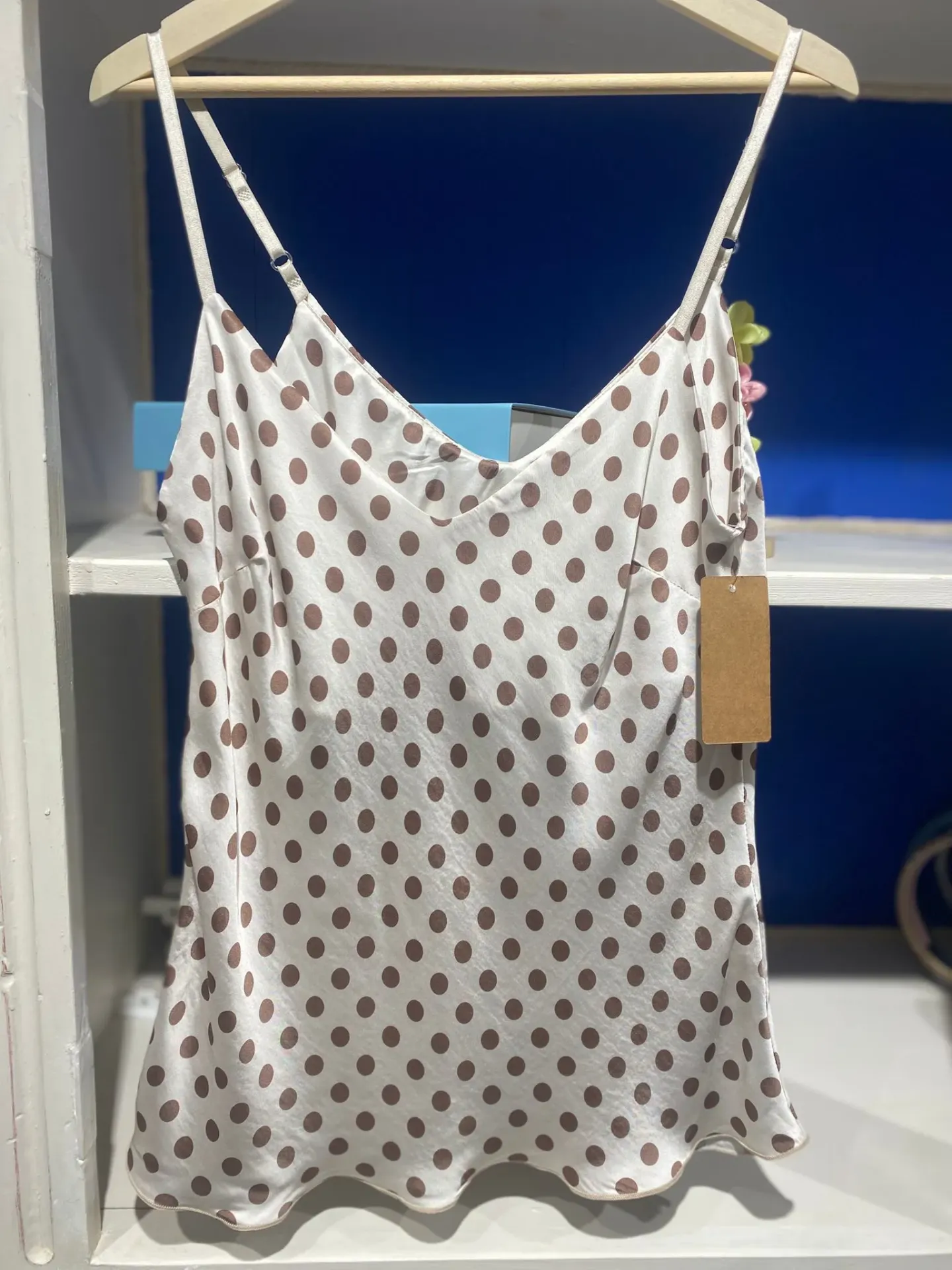 Top à pois- TU (Blanc)