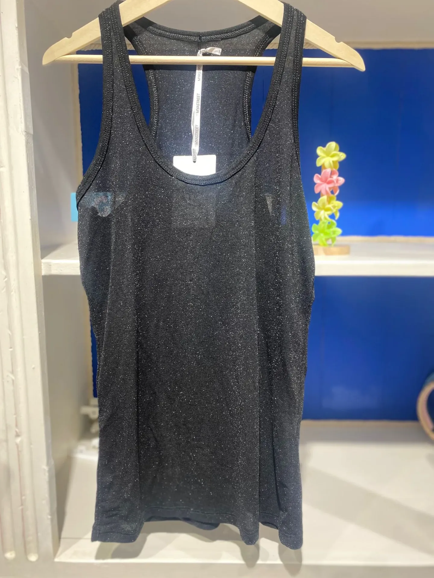 Débardeur transp.brillant- TU (Noir)