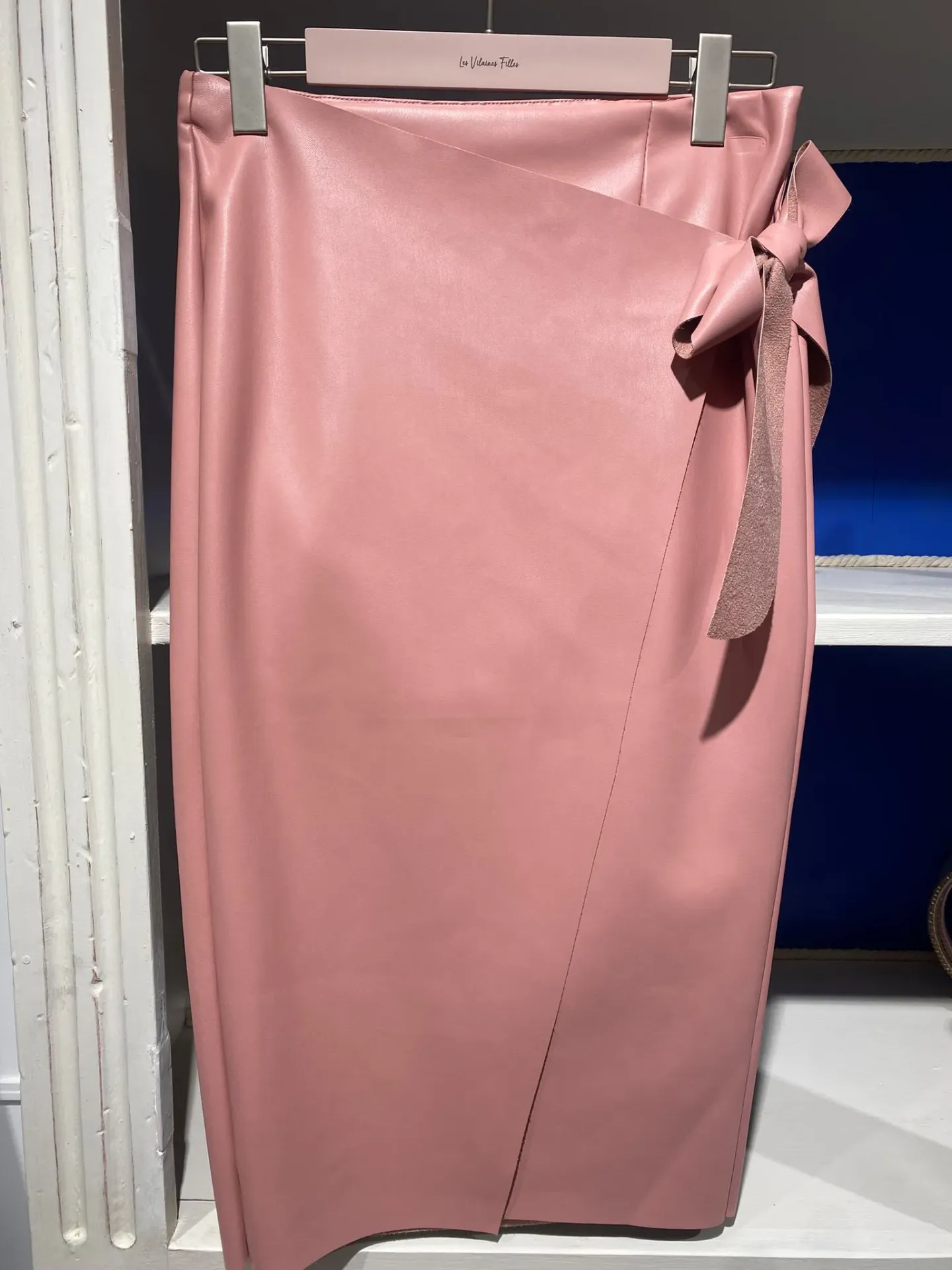 Jupe rose effet cuir (M)
