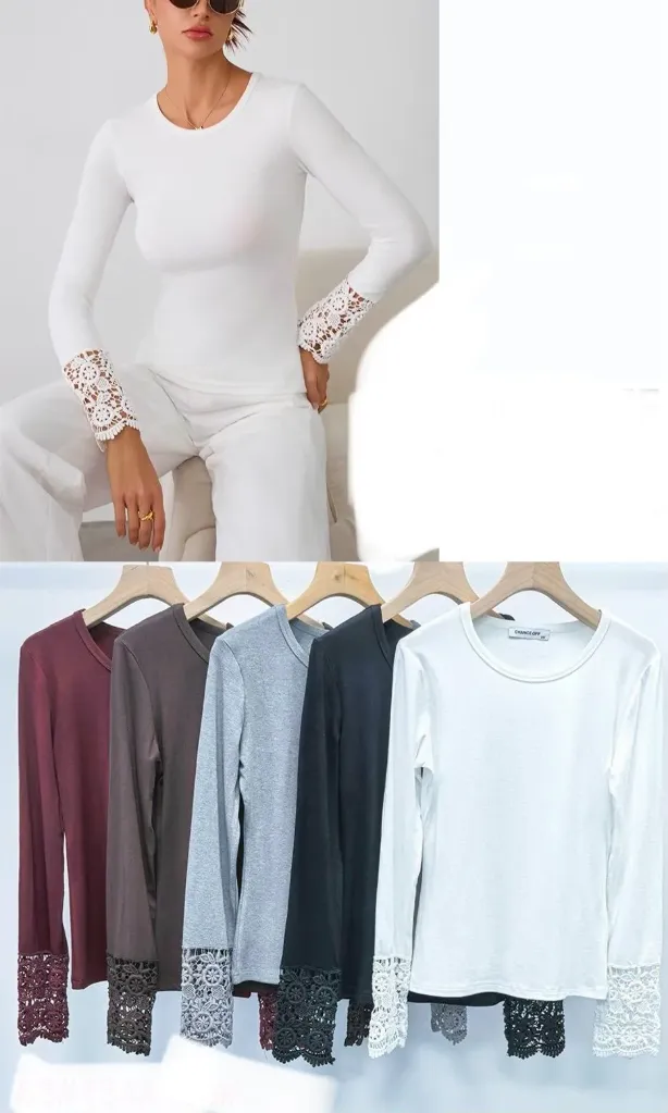 Tshirt noir manches dentelle-TU