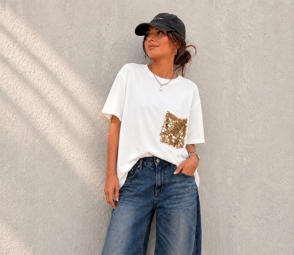 Tshirt poche strass- TU