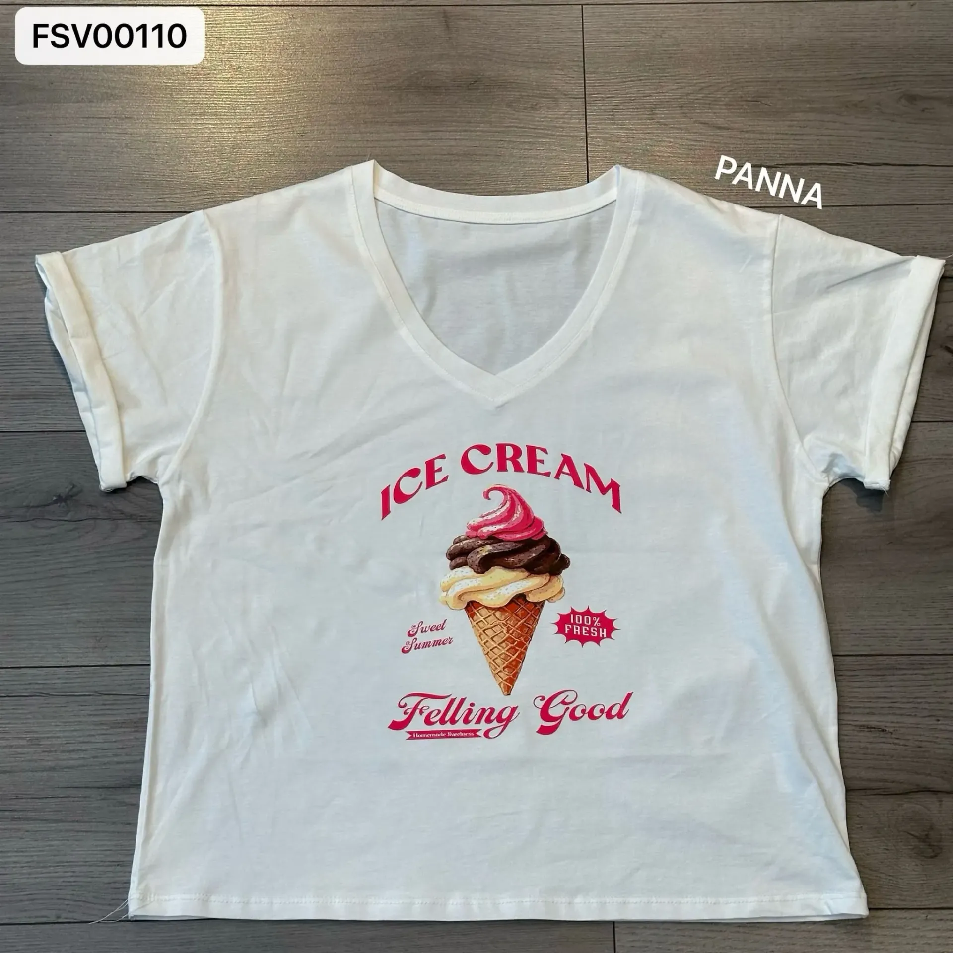 Tshirt Ice cream col V- TU