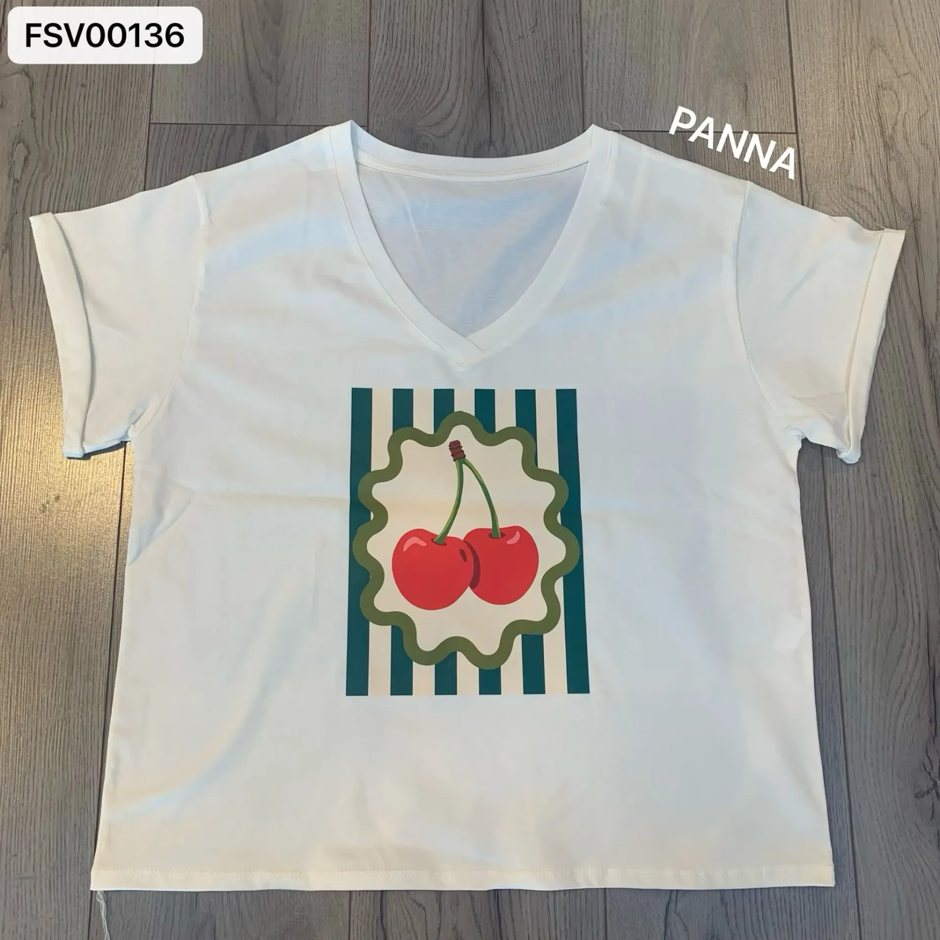 Tshirt Cherry Col v- TU