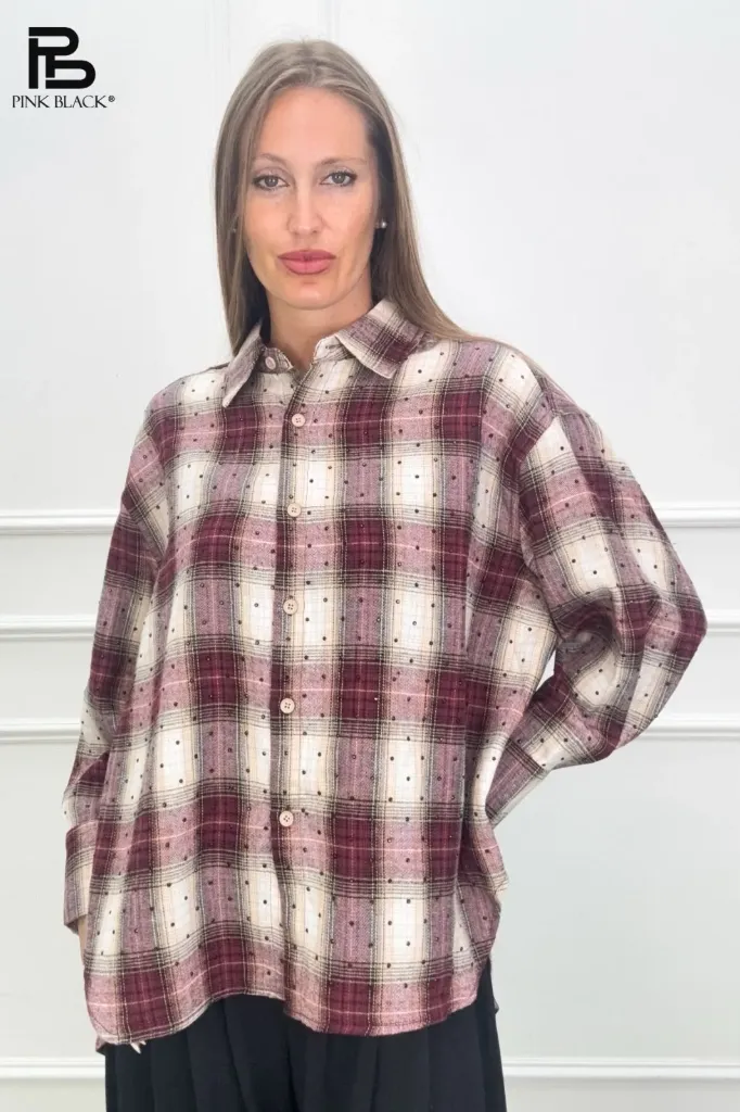 Chemise carreaux/ strass- TU