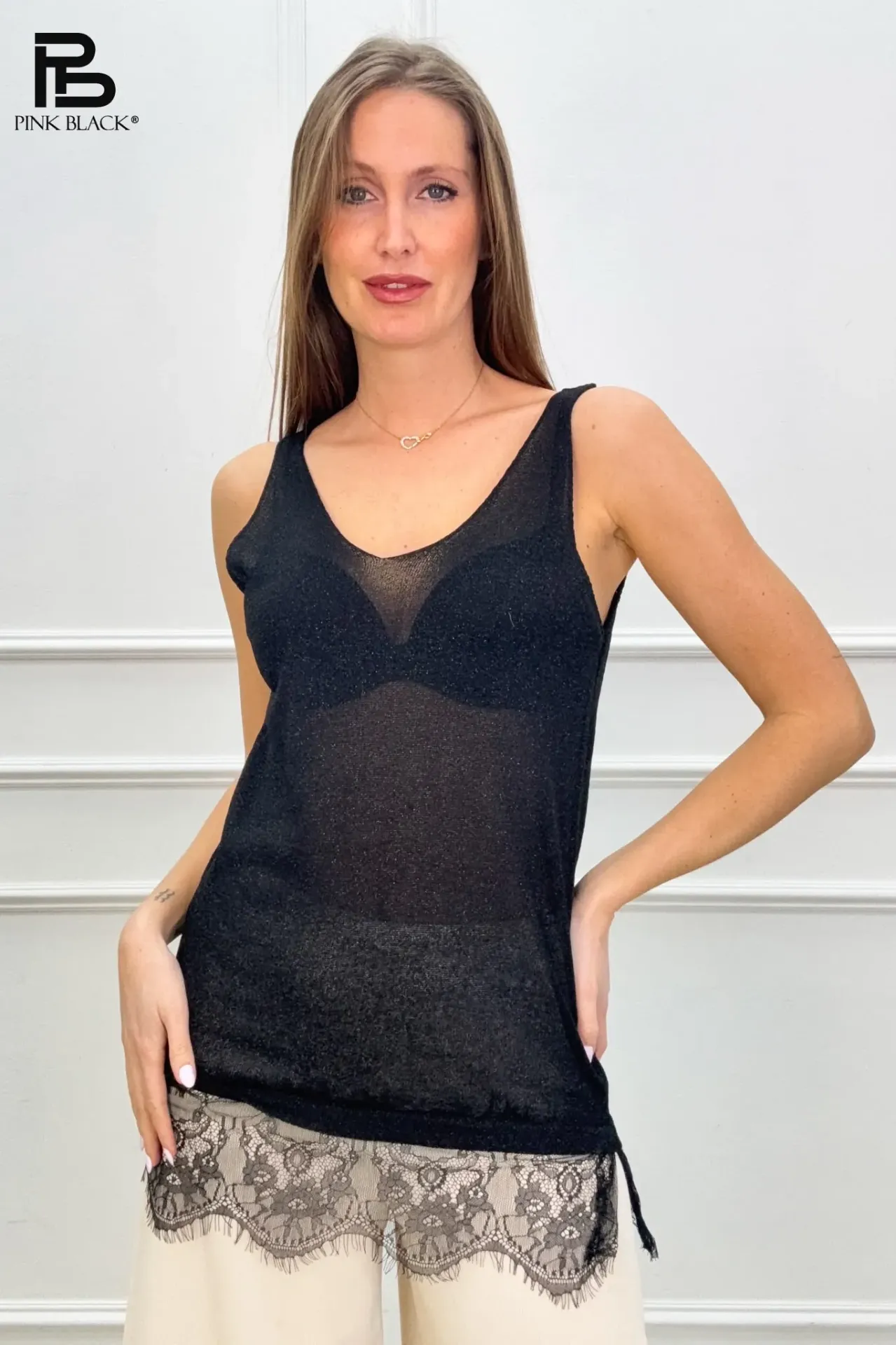 Blouse SM lurex/dentelle- TU