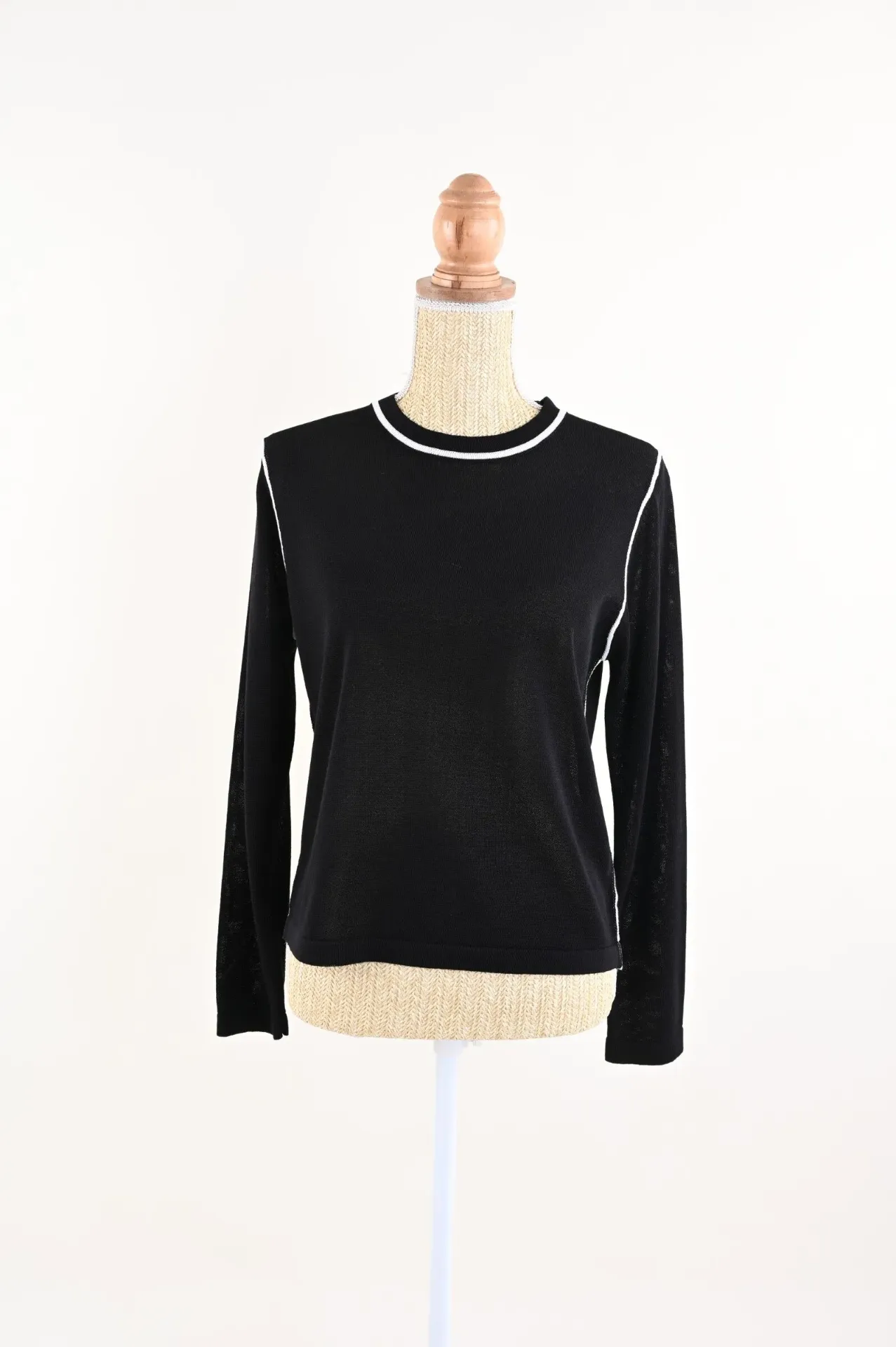 Pull fin liseret blanc- TU
