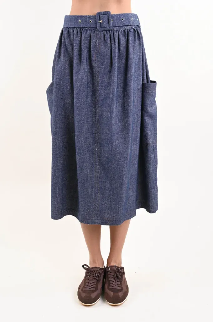 Jupe midi jeans