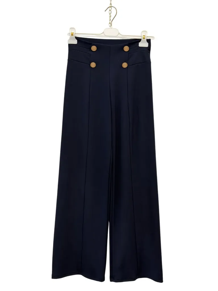 Pantalon bleu viscose