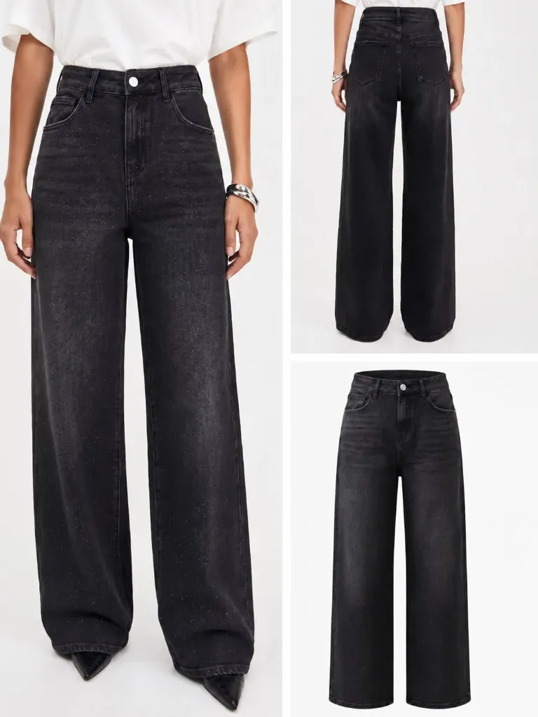 Jeans gris leger paillettes