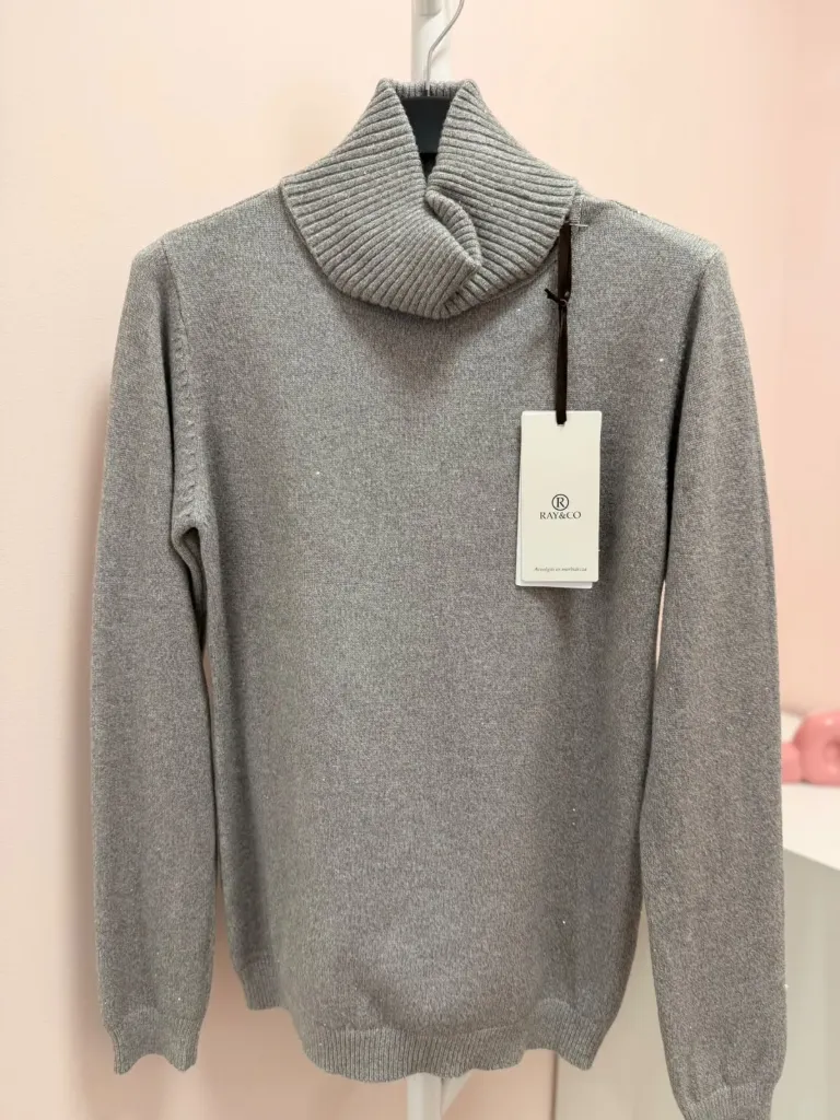 Pull Cosy Col roulé Strass- TU