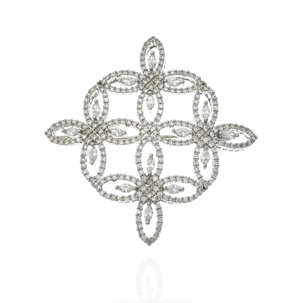 Broche Fleur argent