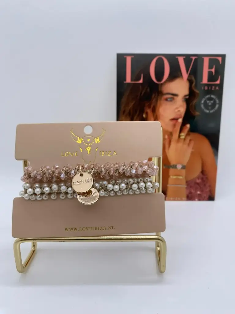 Duo elastiques/ bracelets champagne- taupe