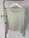 Blouse longues manches satinée