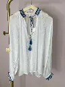Blouse avec décors col et poignets