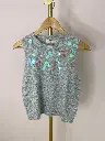 Pull sans manches, décor brillant col