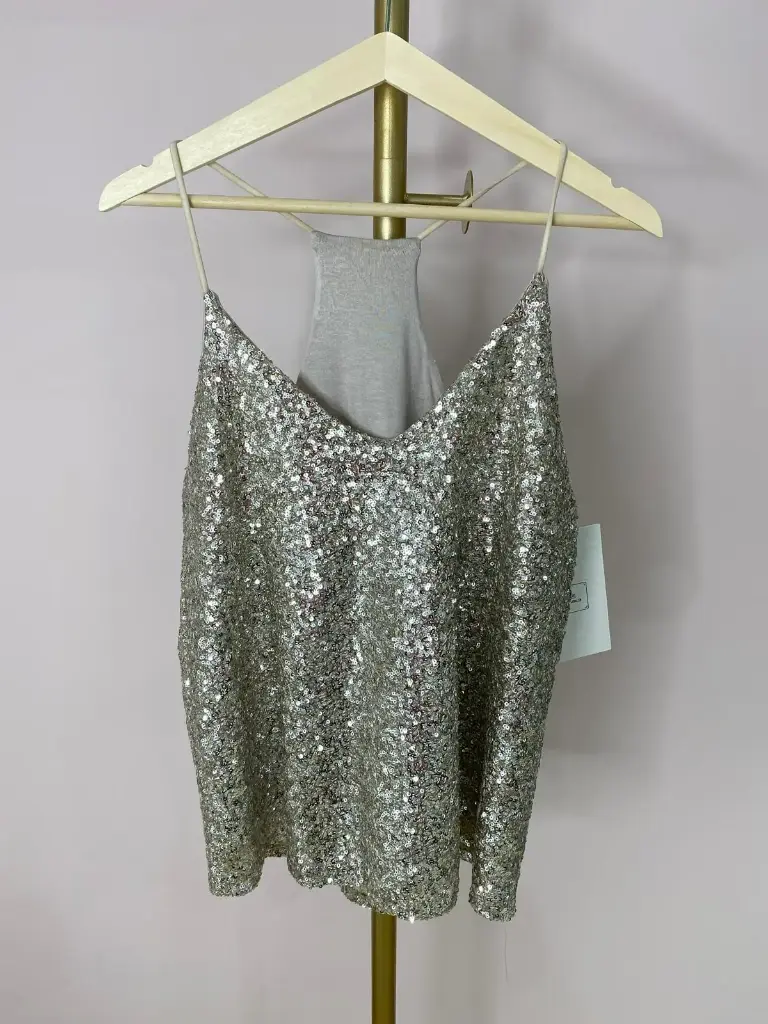 Top fines brides paillettes