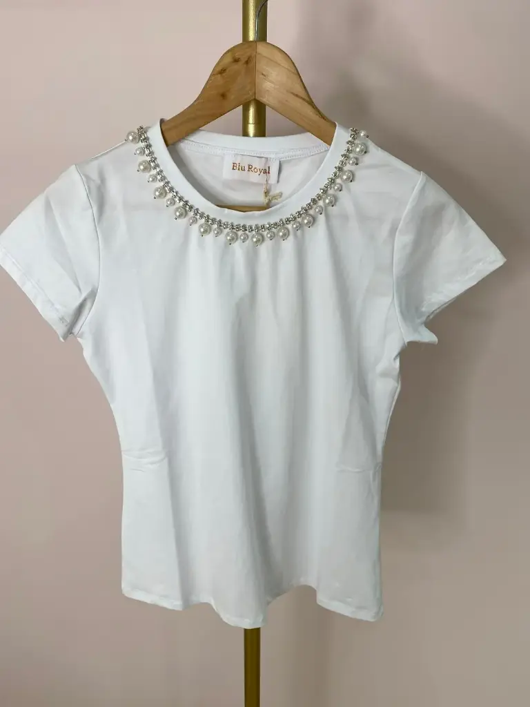Tshirt col perlé
