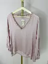 Blouse manches 3/4, col V